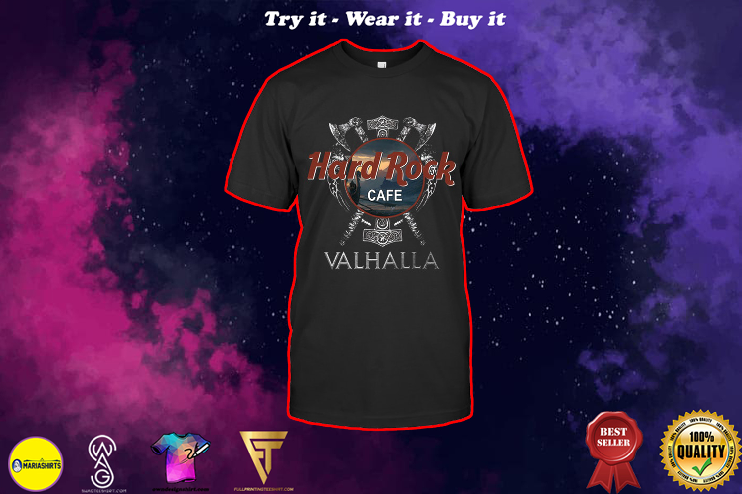 valhalla viking hard rock cafe shirt