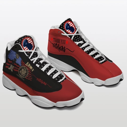veteran boots and american flag all over printed air jordan 13 sneakers 4