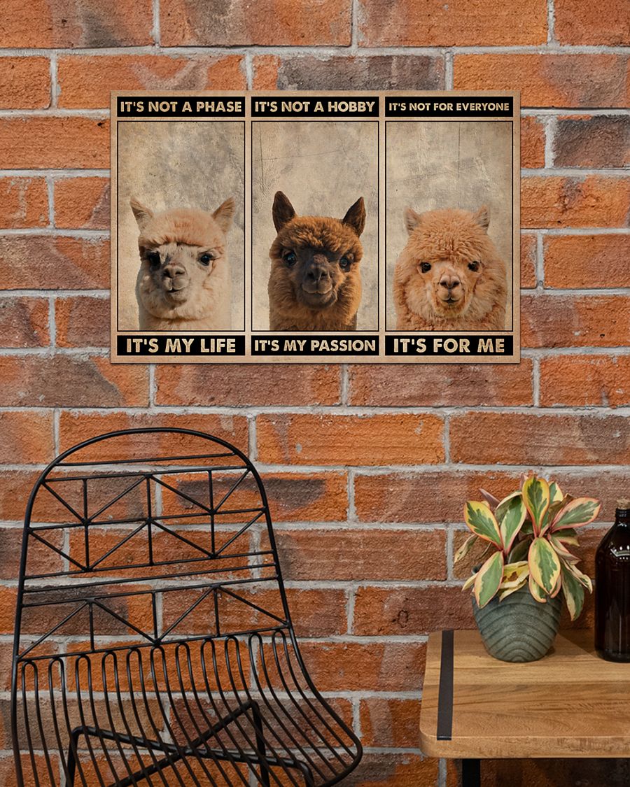 vintage alpaca its not a phase it my life its not a hobby its my passion poster 4