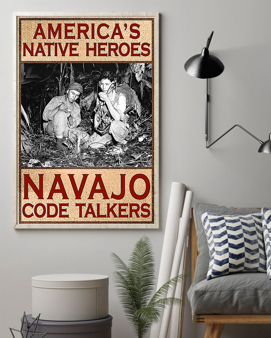 vintage americans native heroes navajo code talkers poster 2