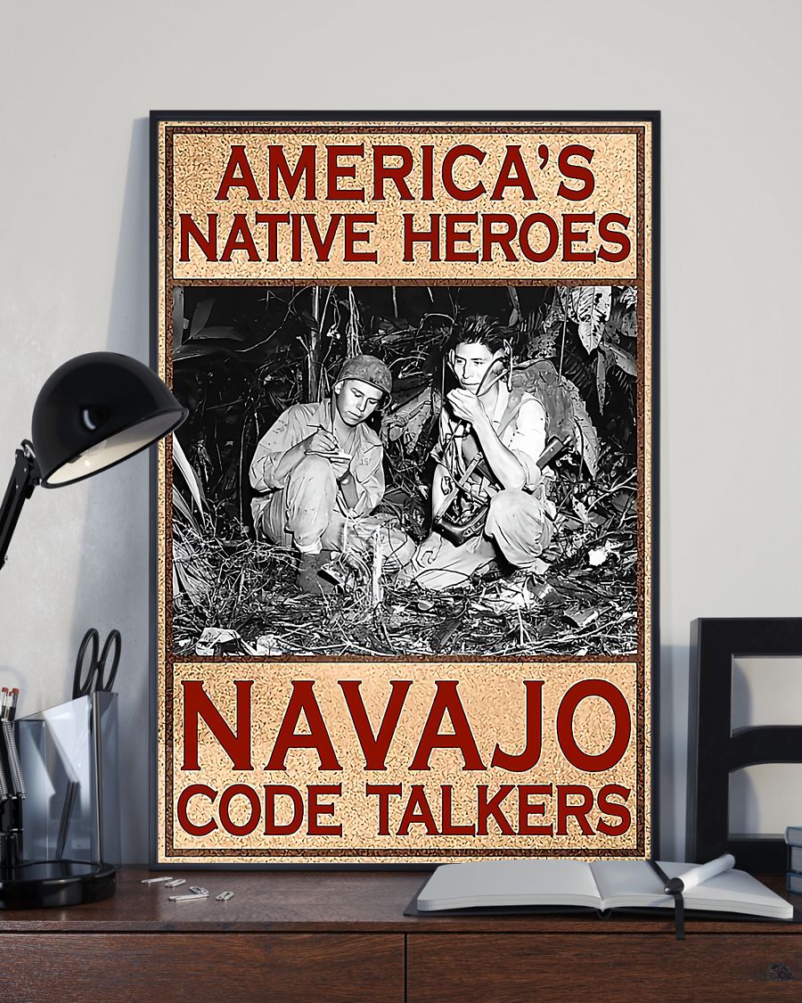 vintage americans native heroes navajo code talkers poster 3