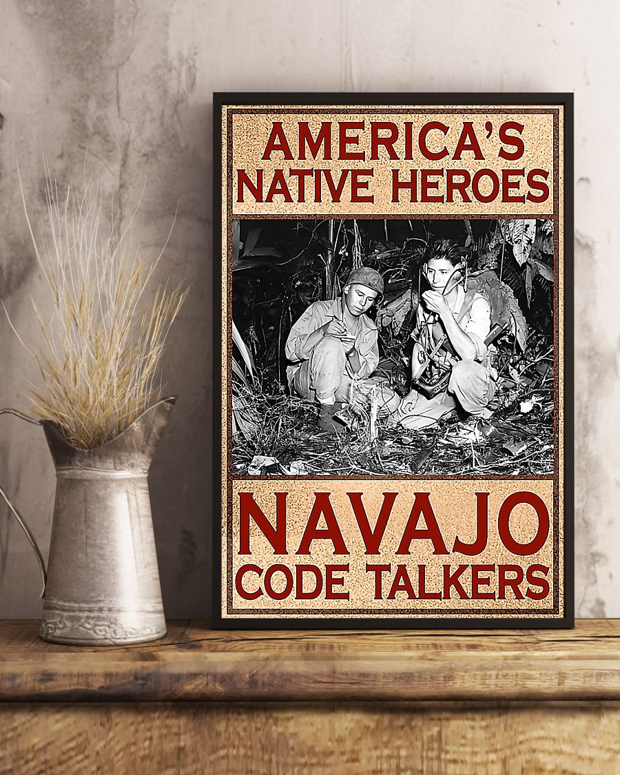 vintage americans native heroes navajo code talkers poster 4