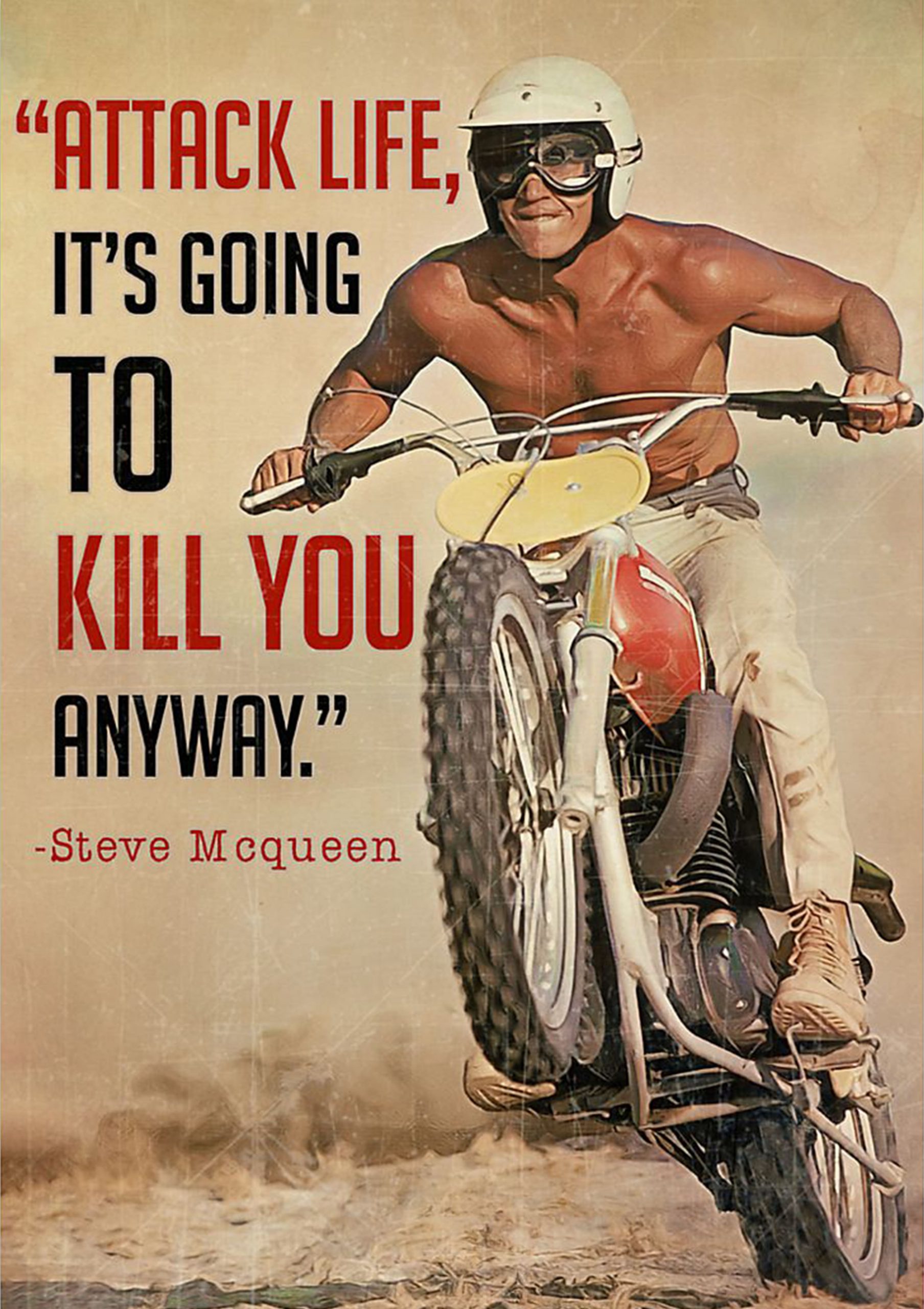 vintage attack life its going to kill you anyway poster 1