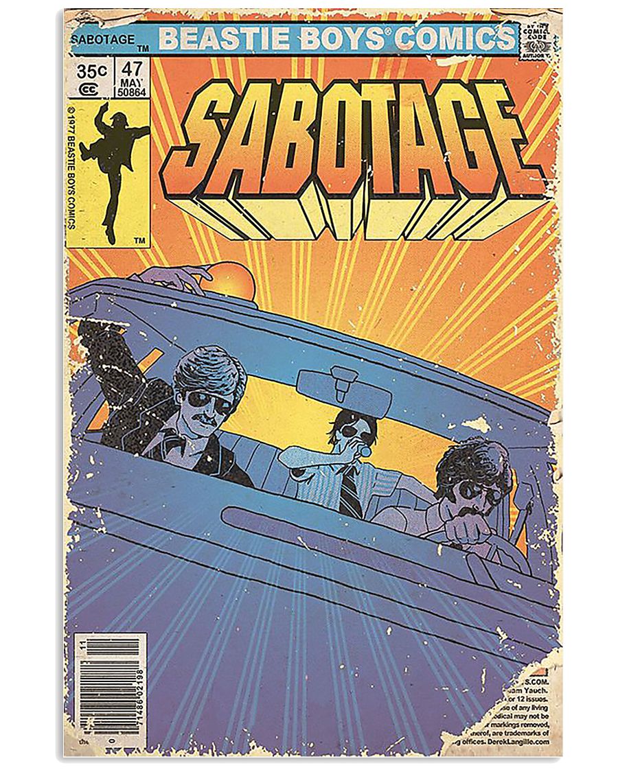 vintage beastie boys comics sabotage poster 1
