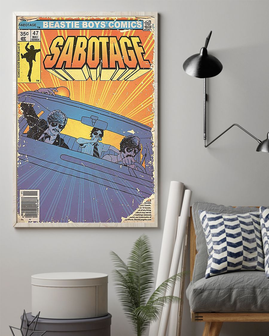 vintage beastie boys comics sabotage poster 2