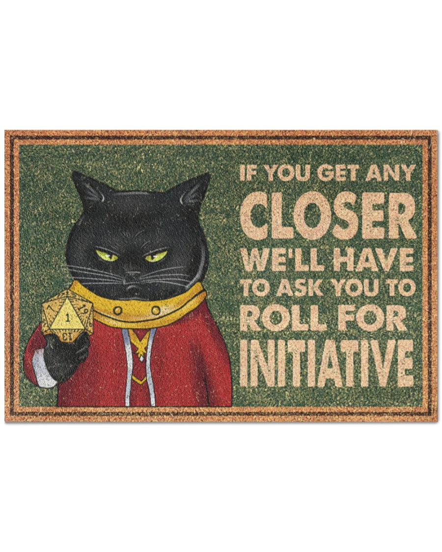 vintage black cat if you get any closer we'll have to ask you to roll for initiative doormat 3