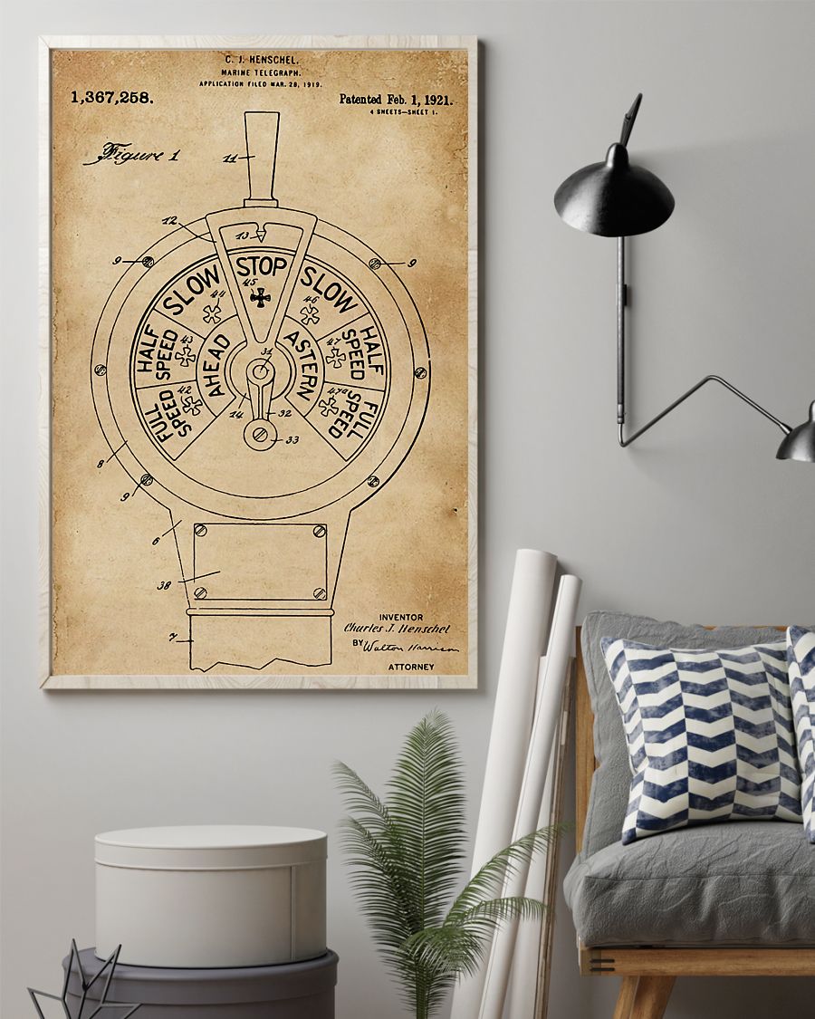 vintage boats speed telegraph patent sailor poster 2