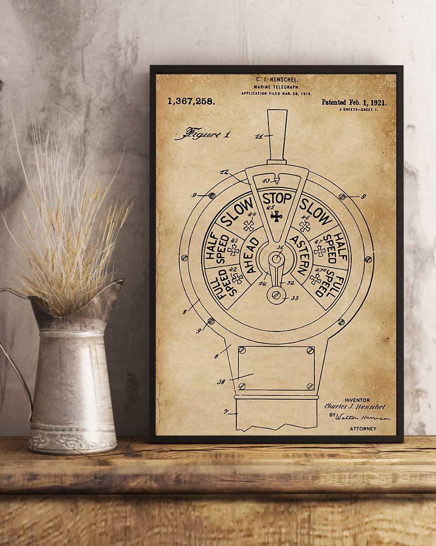 vintage boats speed telegraph patent sailor poster 3
