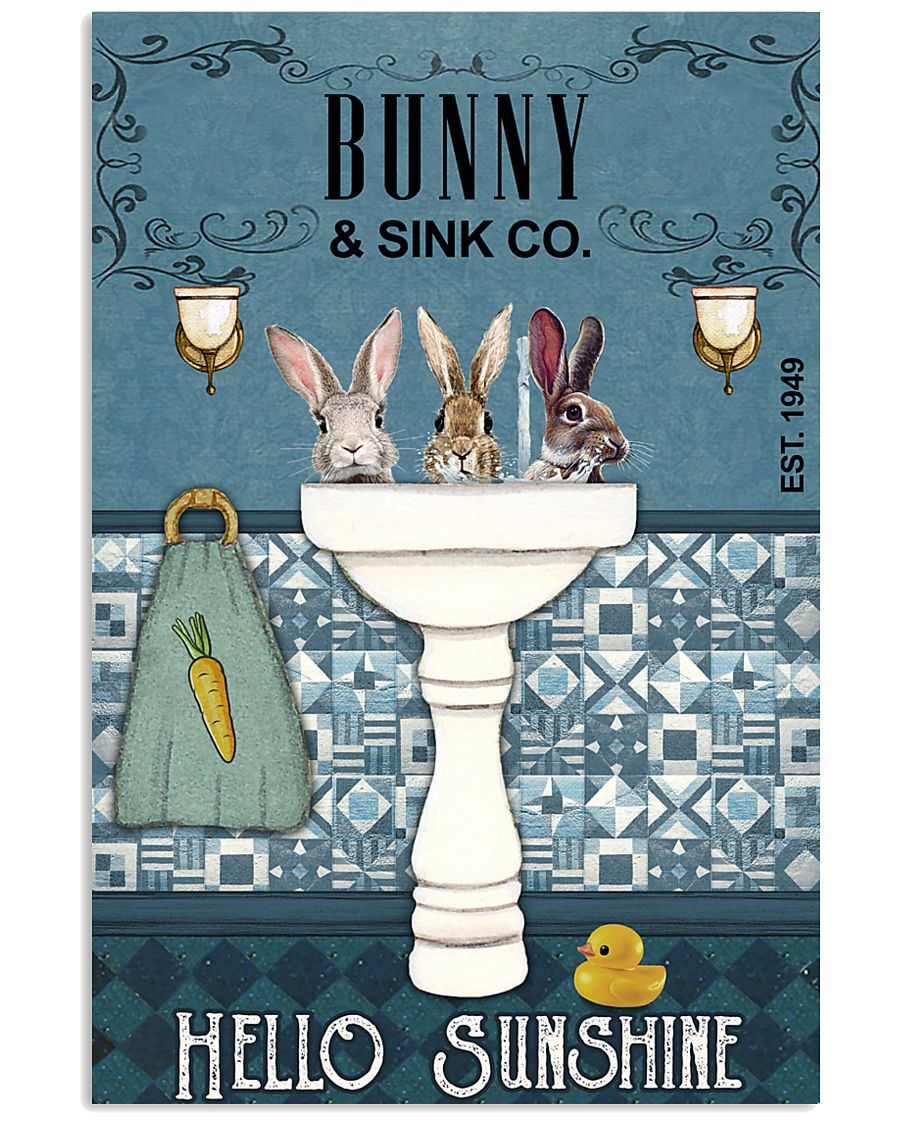 vintage bunny and sink co hello sunshine poster 1