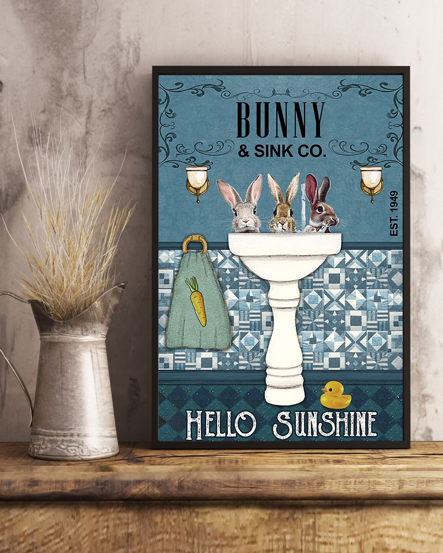 vintage bunny and sink co hello sunshine poster 2
