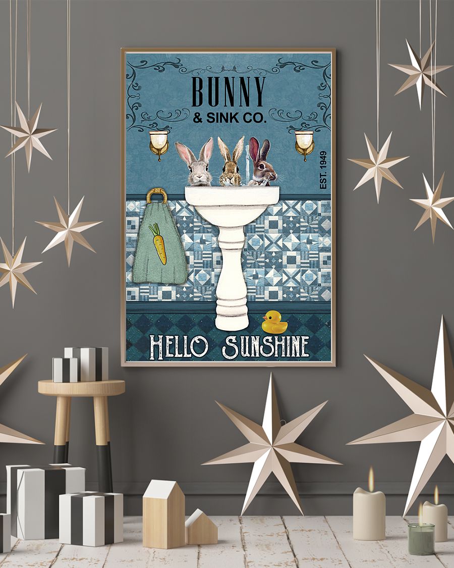 vintage bunny and sink co hello sunshine poster 4