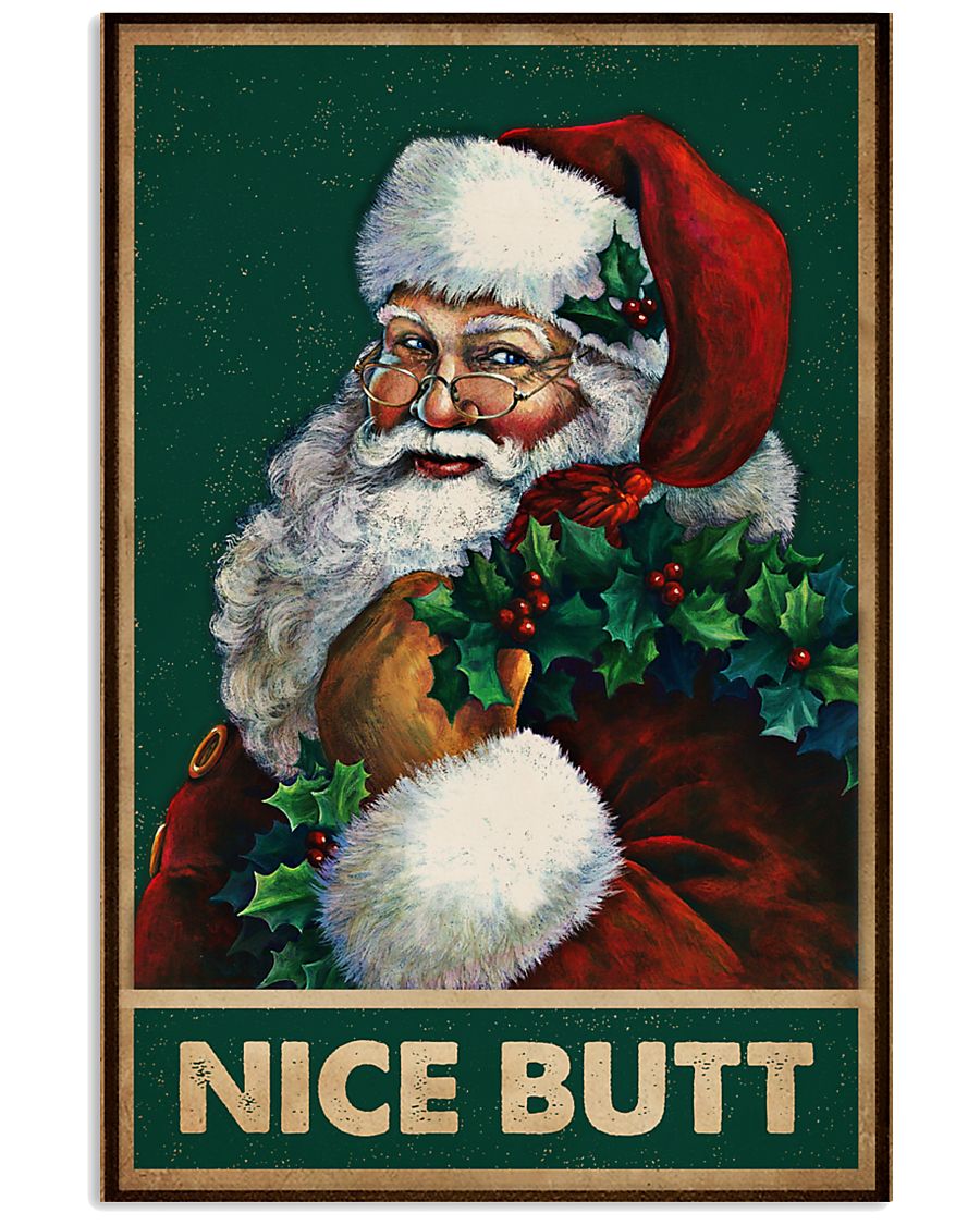 vintage christmas santa nice butt poster 1