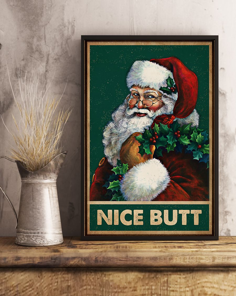 vintage christmas santa nice butt poster 2