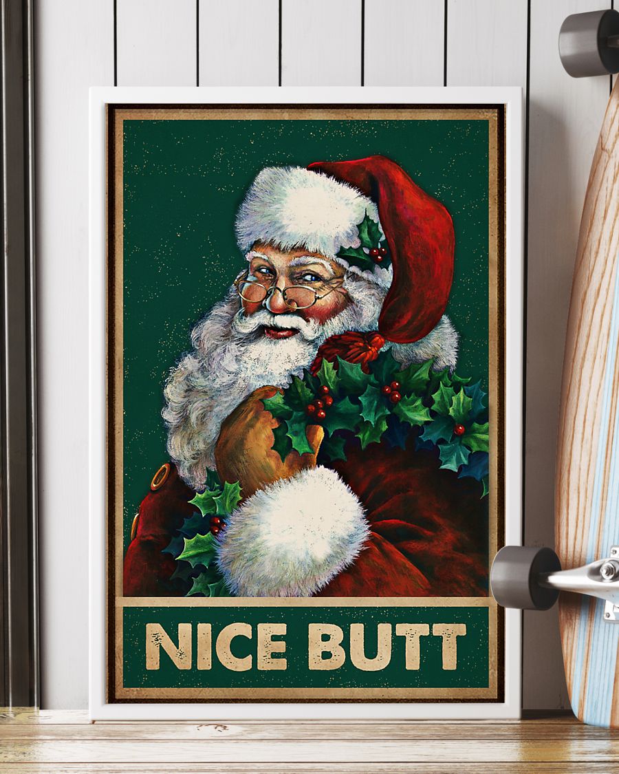 vintage christmas santa nice butt poster 3
