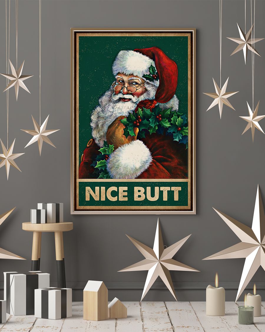 vintage christmas santa nice butt poster 4