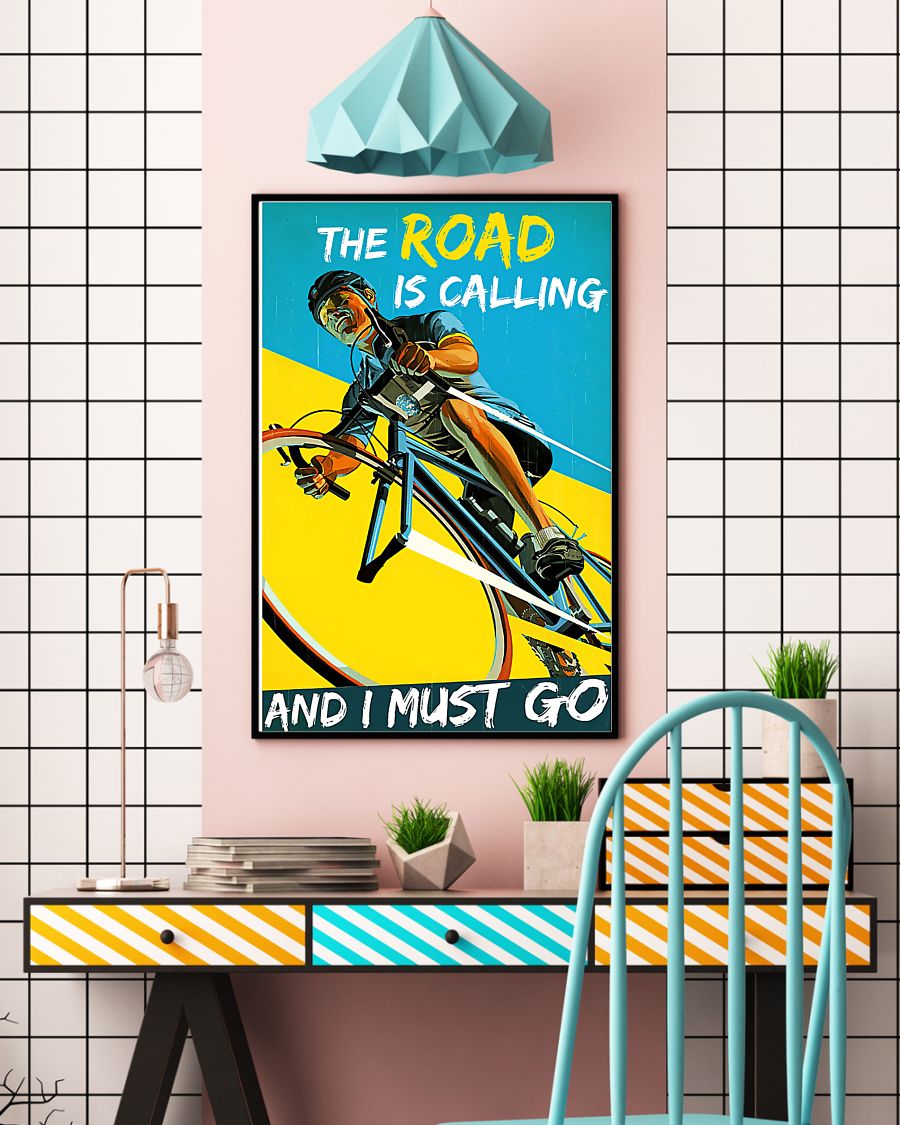 vintage cycling the road is calling and i must go poster 4