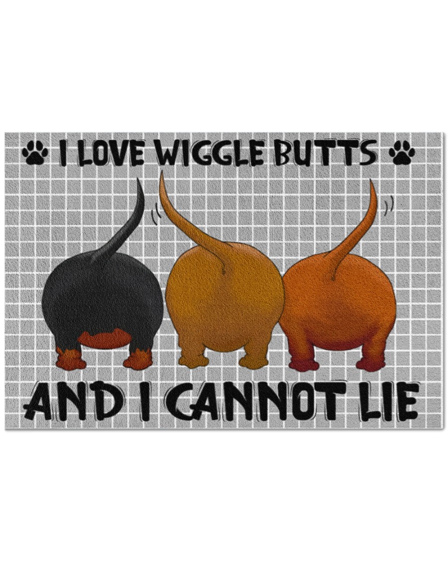 vintage dachshund i love wiggle butts and i cannot lie all over print doormat 2
