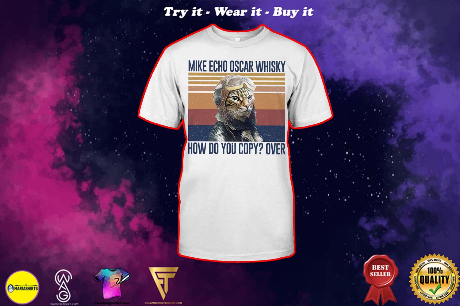 vintage flying cat mike echo oscar whisky how do you copy over shirt