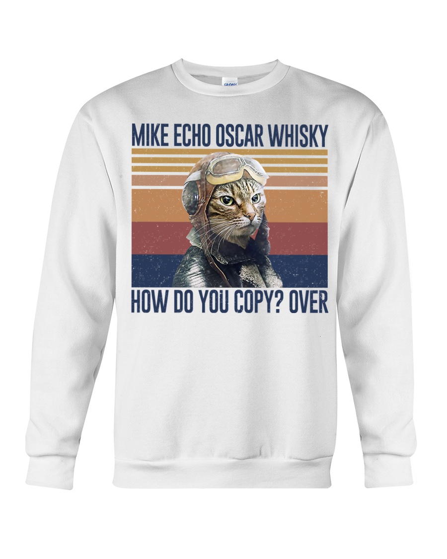 vintage flying cat mike echo oscar whisky how do you copy over sweatshirt