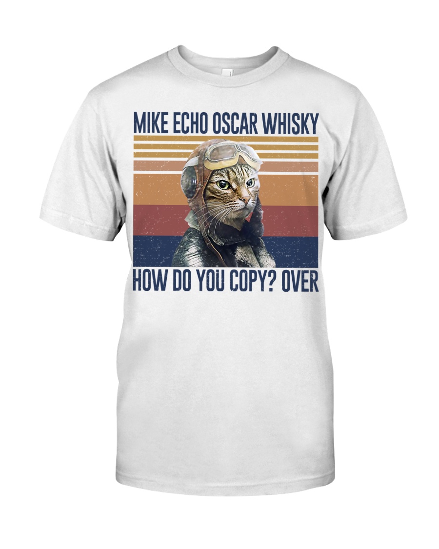 vintage flying cat mike echo oscar whisky how do you copy over tshirt