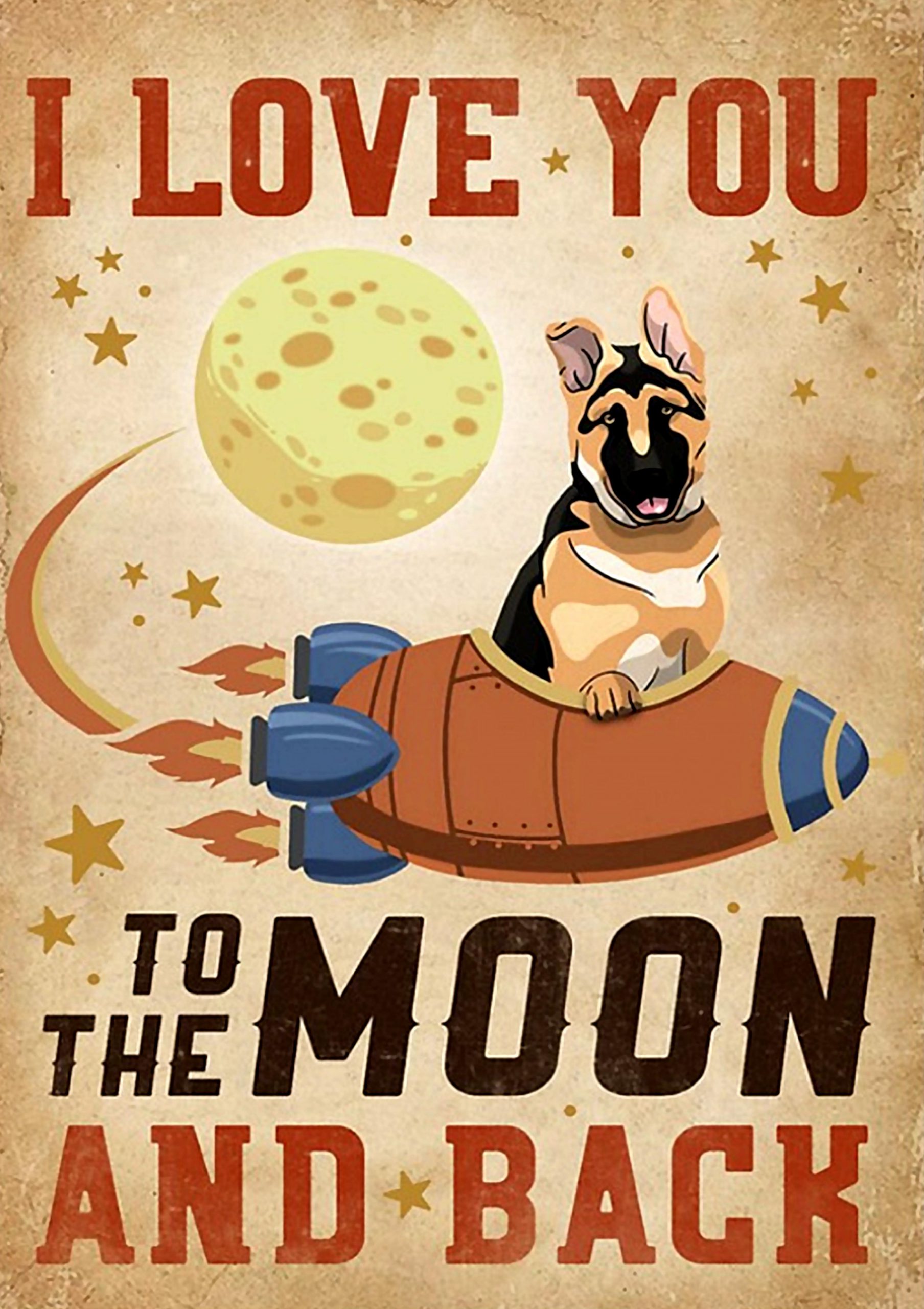 vintage german shepherd i love you to the moon and back poster 1 - Copy (2)