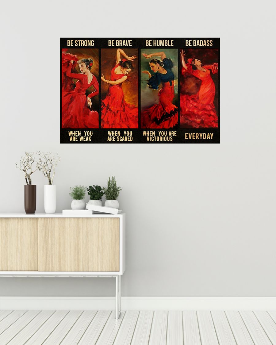 vintage girl latin dance be strong when you are weak be brave when you are scared poster 2