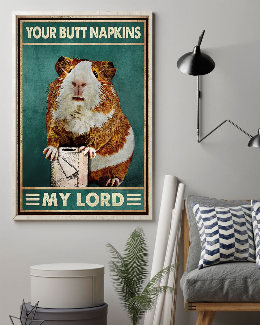 vintage guinea pig your butt napkins my lord poster 3