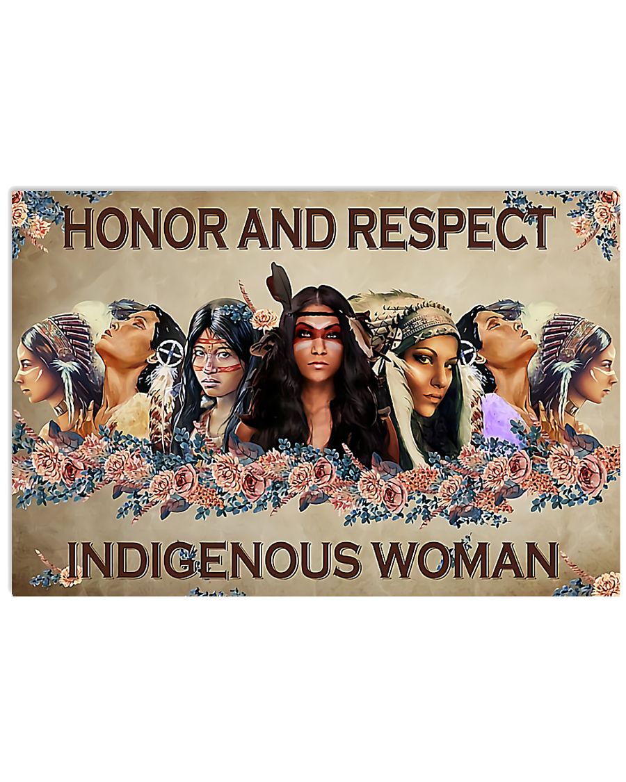 vintage honor and respect indigenous woman native american poster 1