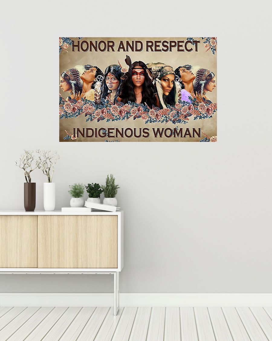 vintage honor and respect indigenous woman native american poster 2