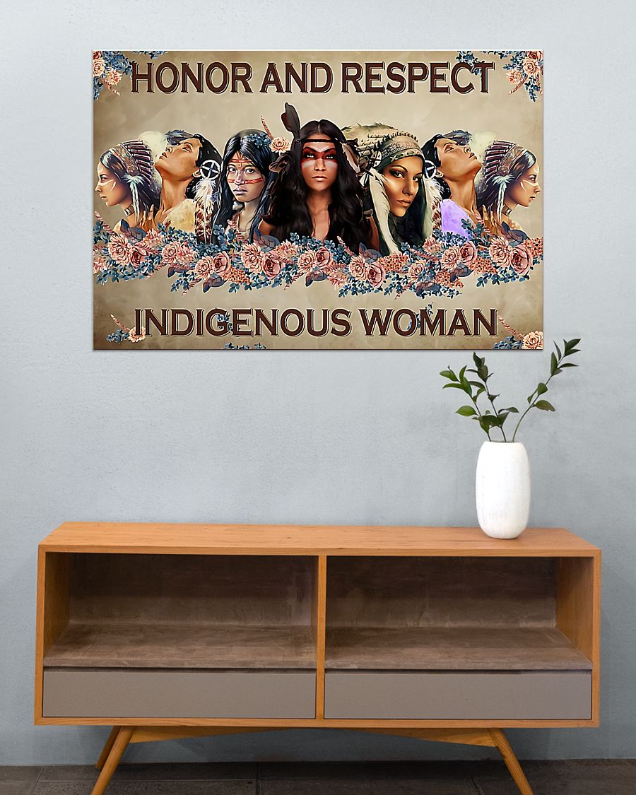 vintage honor and respect indigenous woman native american poster 3