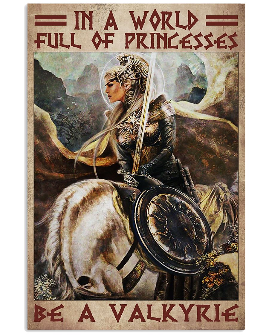 vintage in a world full of princesses be a valkyrie poster 2