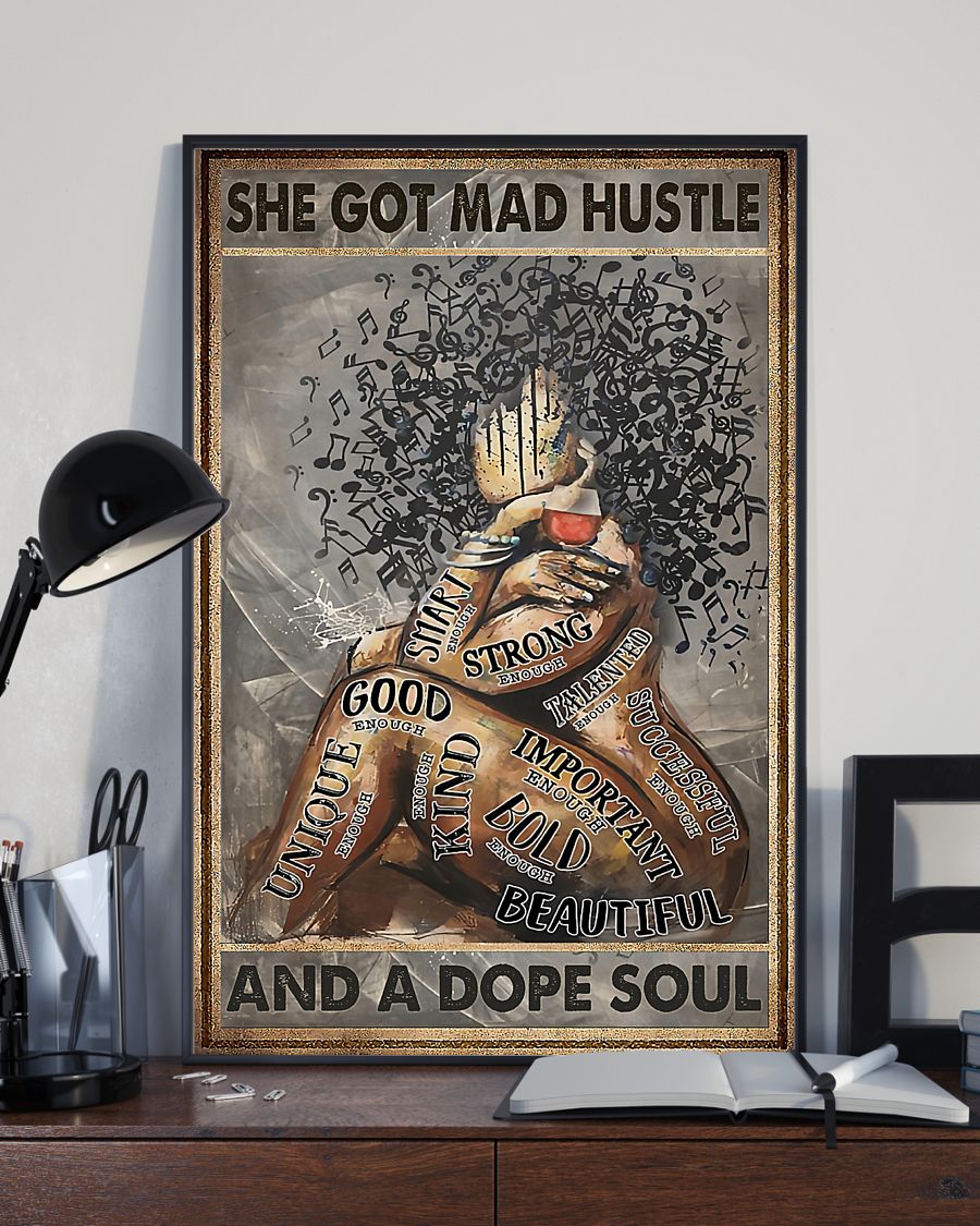 vintage she got mad hustle and a dope soul black queen poster 2