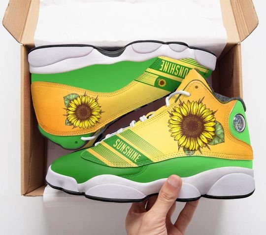 vintage sunflower all over printed air jordan 13 sneakers 3