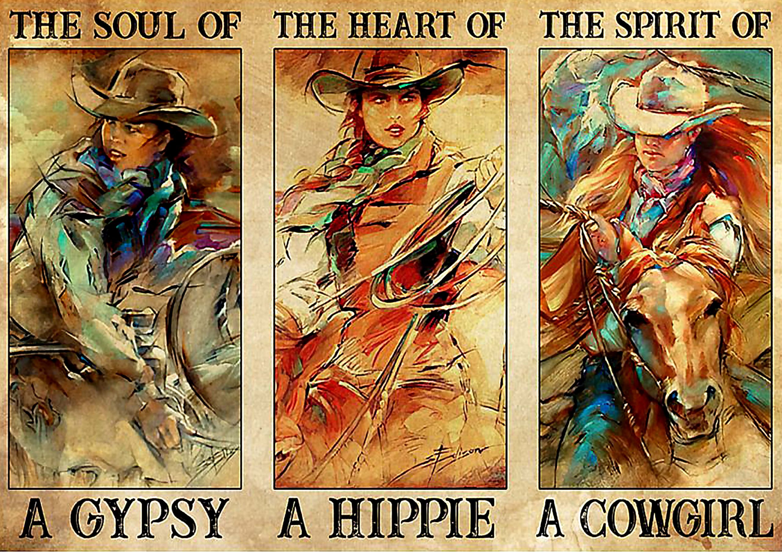 vintage the soul of a gypsy the heart of a hippie the spirit of a cowgirl poster 1