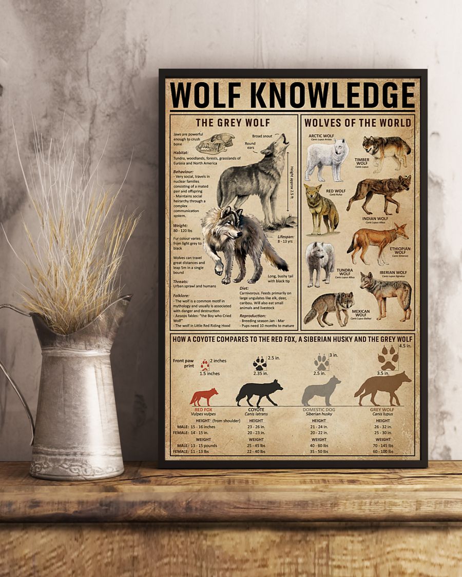 vintage wolf knowledge the grey wolf poster 3