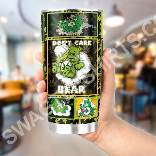 weed dont care bear all over printed stainless steel tumbler 2(1)