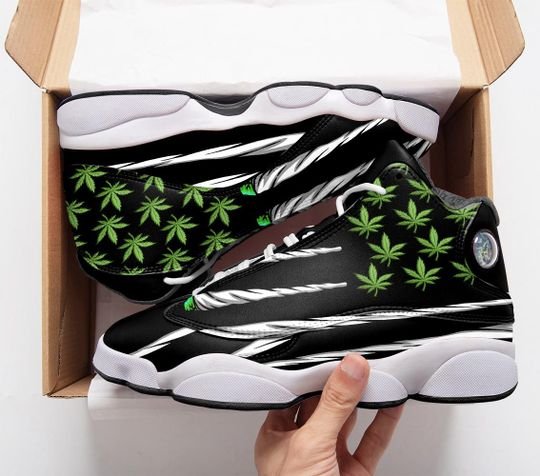 weed leaf cannabis flag all over printed air jordan 13 sneakers 4