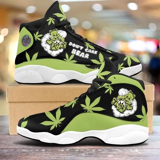 weed leaf dont care bear all over printed air jordan 13 sneakers 3