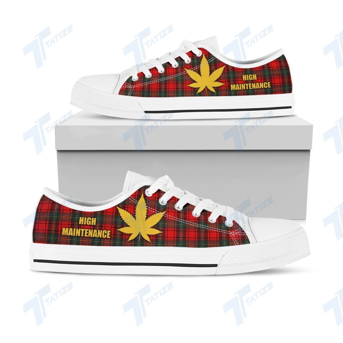 weed leaf high maintenance full printing low top shoes 3