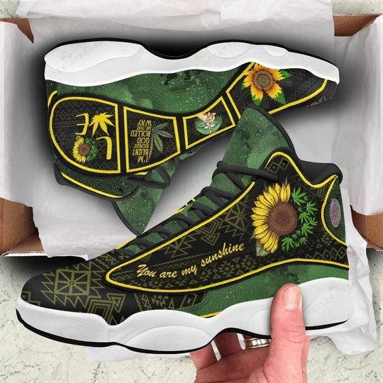 weed leaf you are my sunshine sunflower air jordan 13 sneakers 3