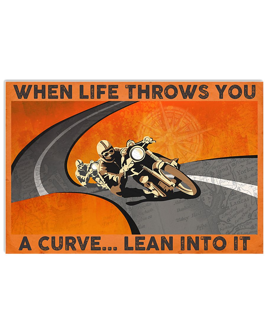 when life throws you a curve lean into it vintage poster 1