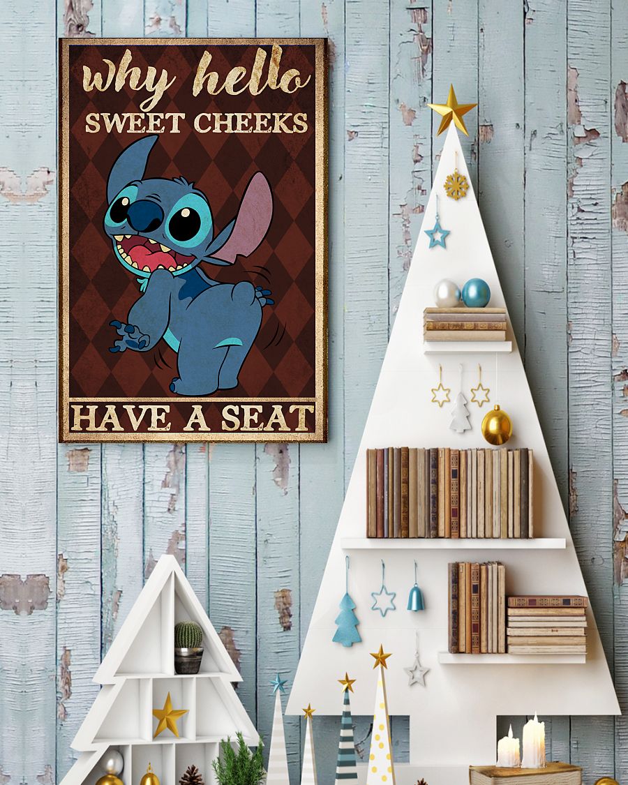 why hello sweet cheeks have a seat stitch retro poster 4