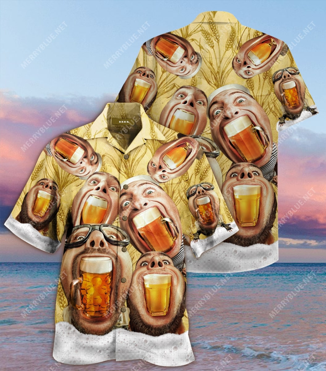 wish you were beer party all over printed hawaiian shirt 3