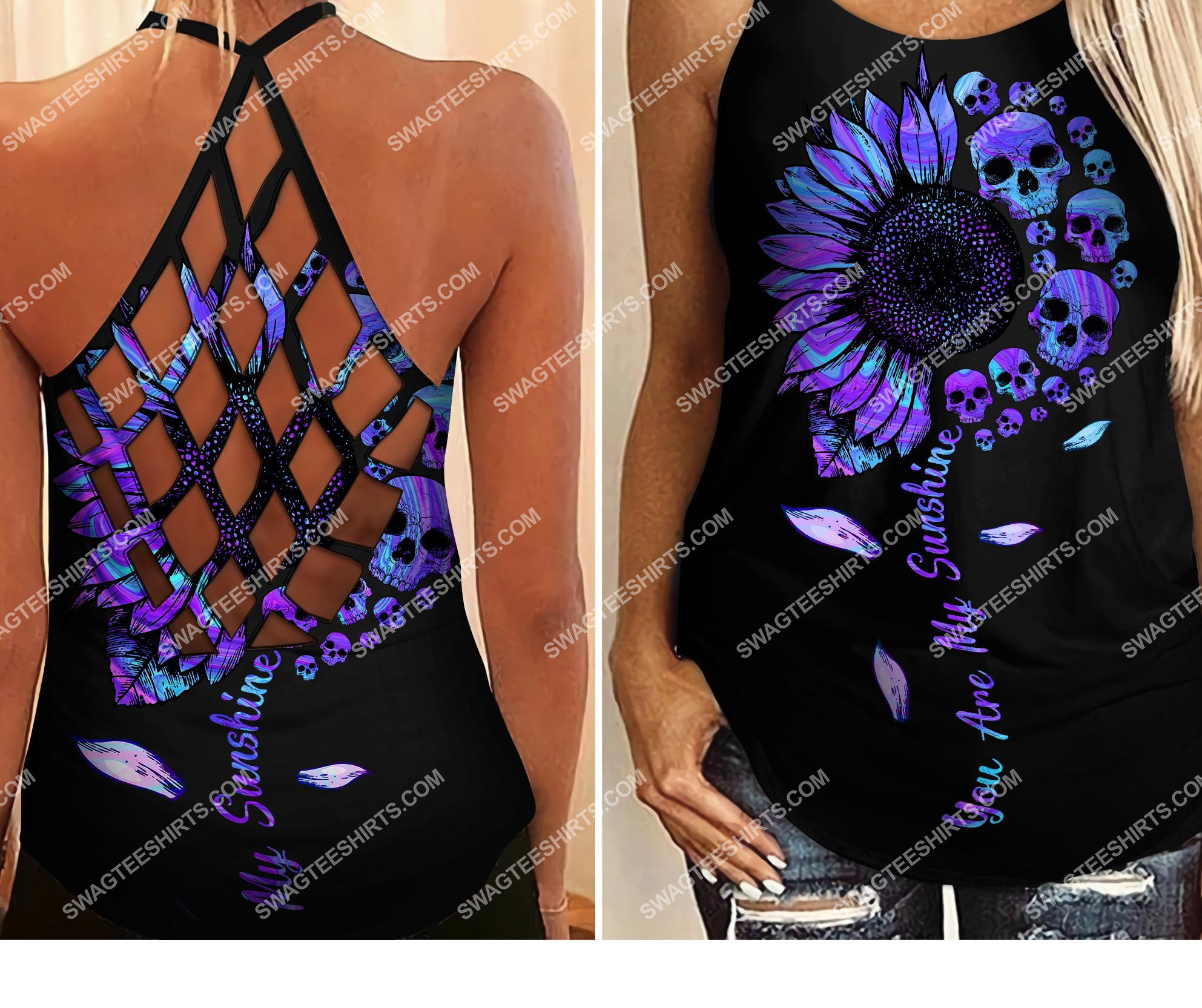 you are my sunshine all over printed strappy back tank top 2 - Copy (2)