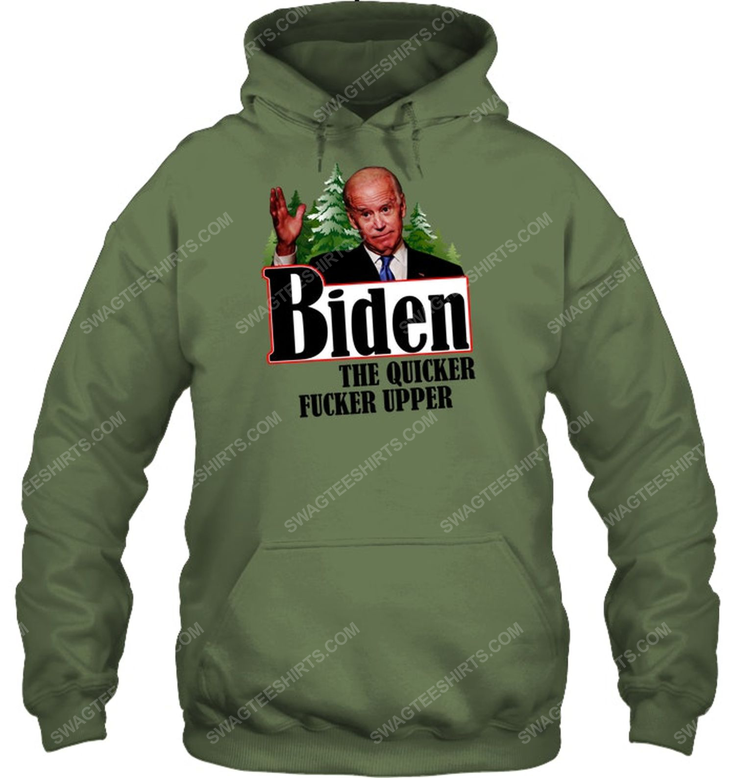 Biden the quicker fucker upper political hoodie