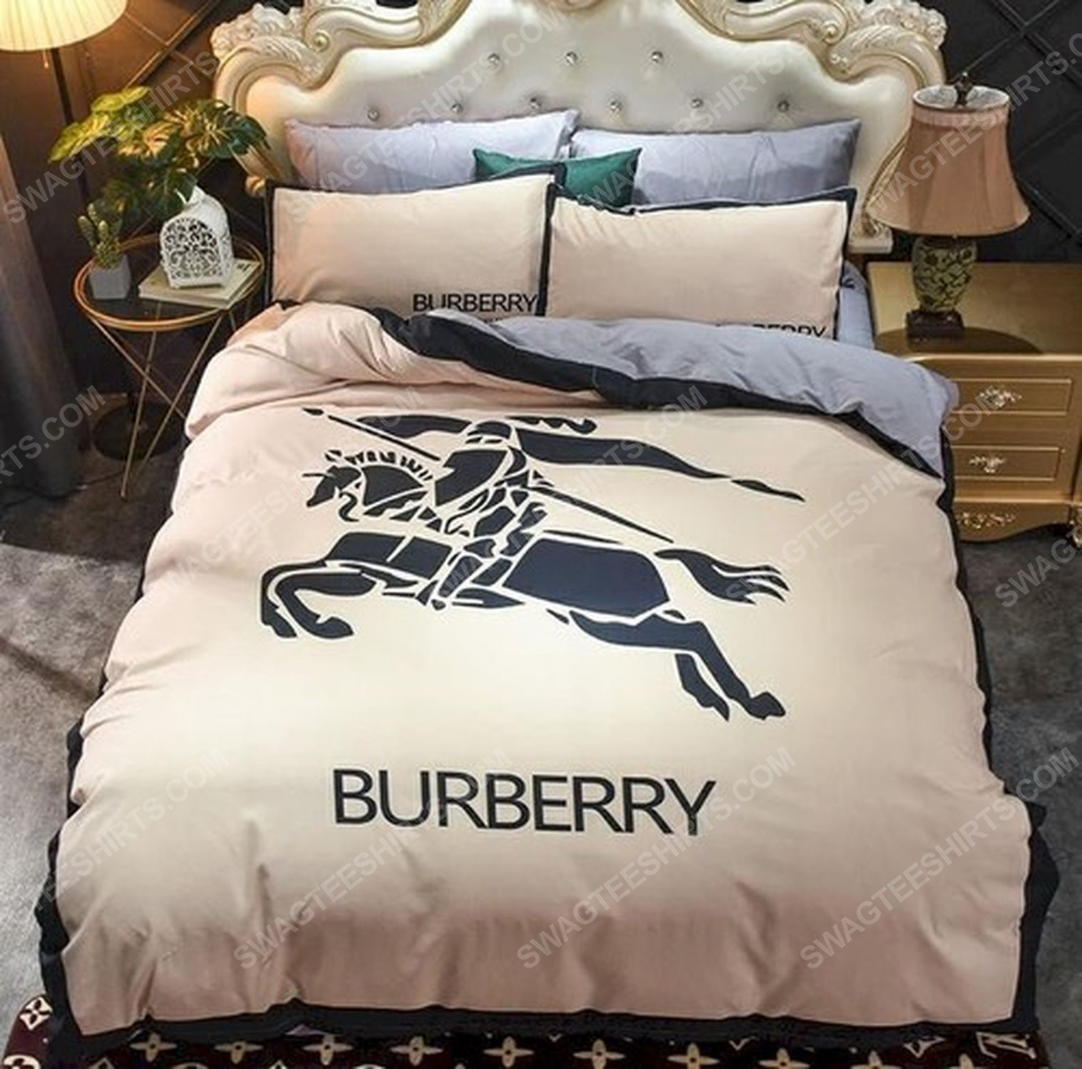Burberry symbol full print duvet cover bedding set 2 - Copy