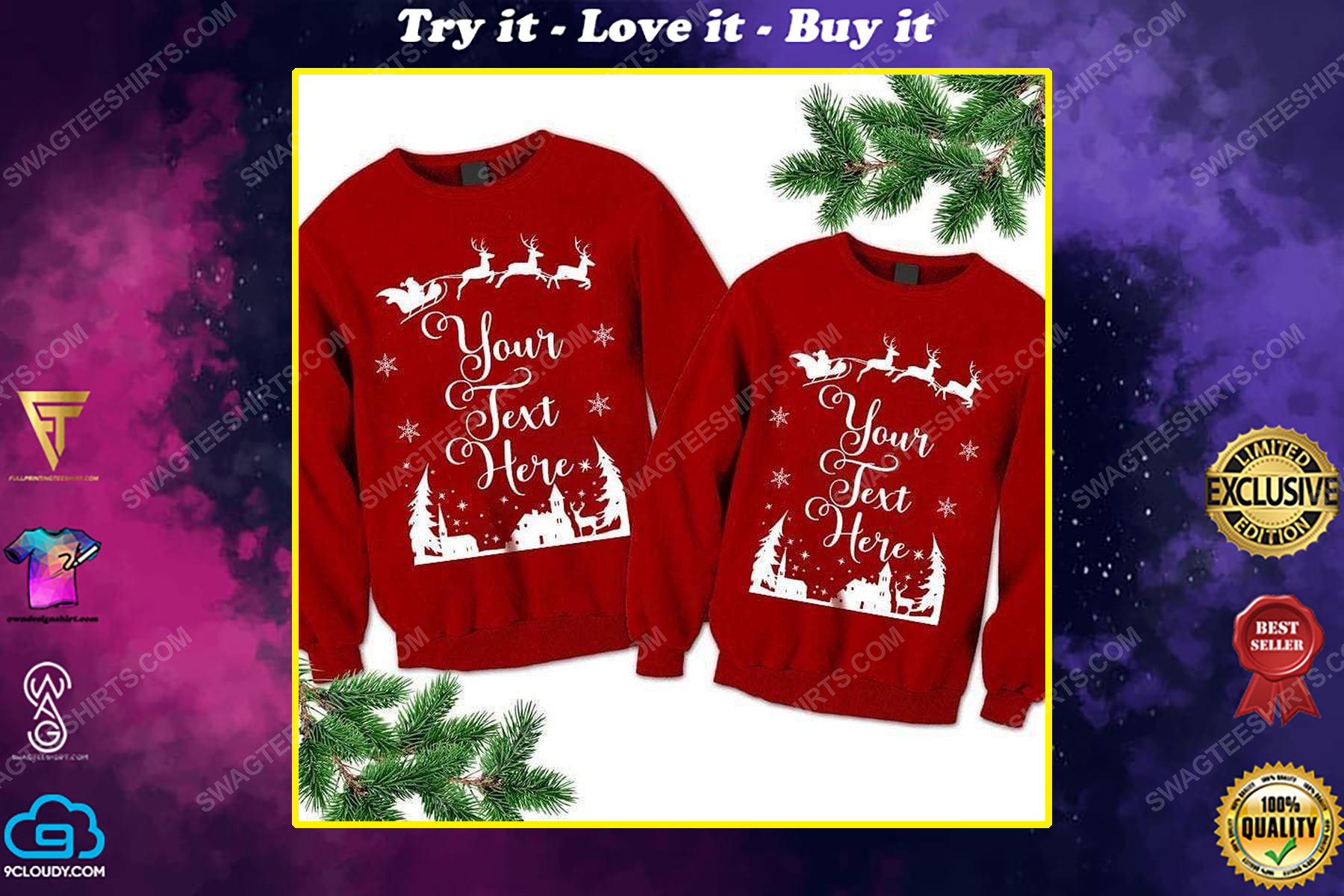 Custom for family all over print ugly christmas sweater