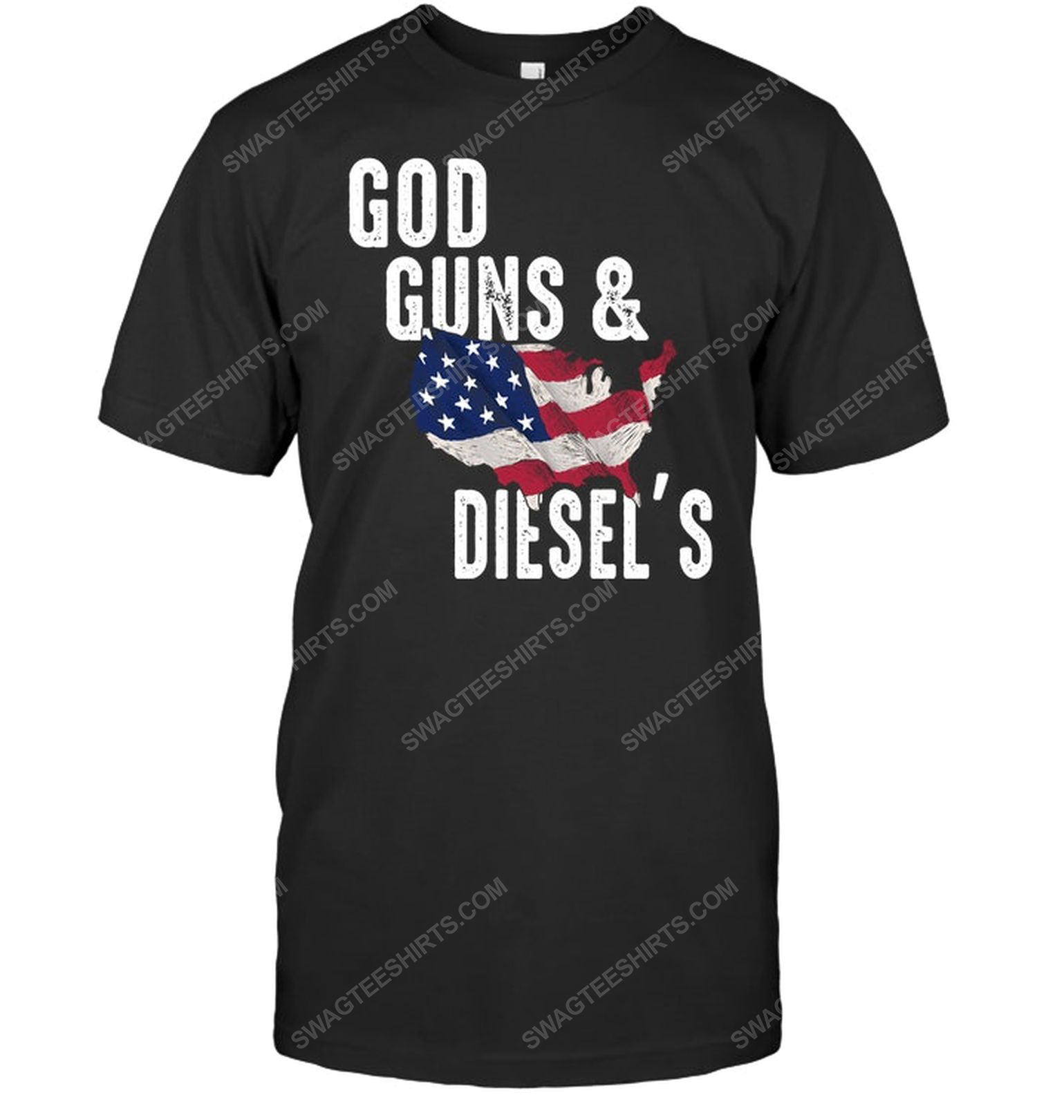 God guns and diesel's american flag political tshirt