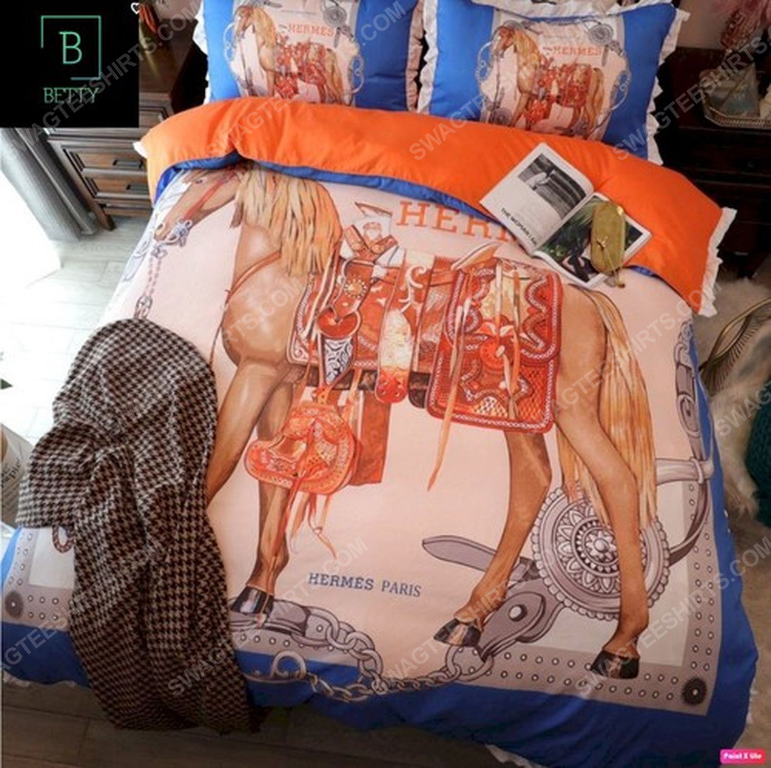 Hermes and horse symbol full print duvet cover bedding set 2 - Copy
