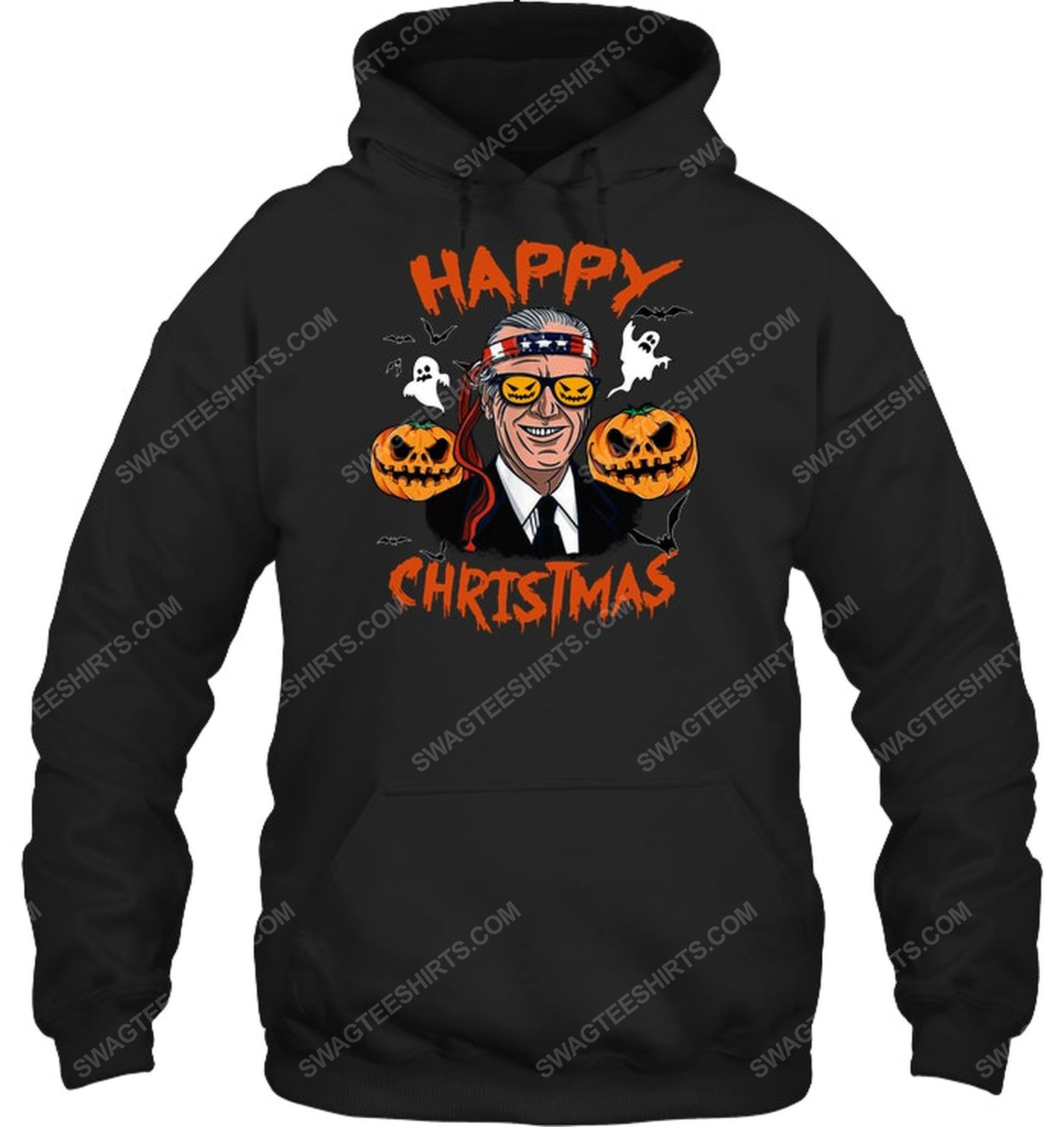 Joe biden happy christmas in halloween political hoodie